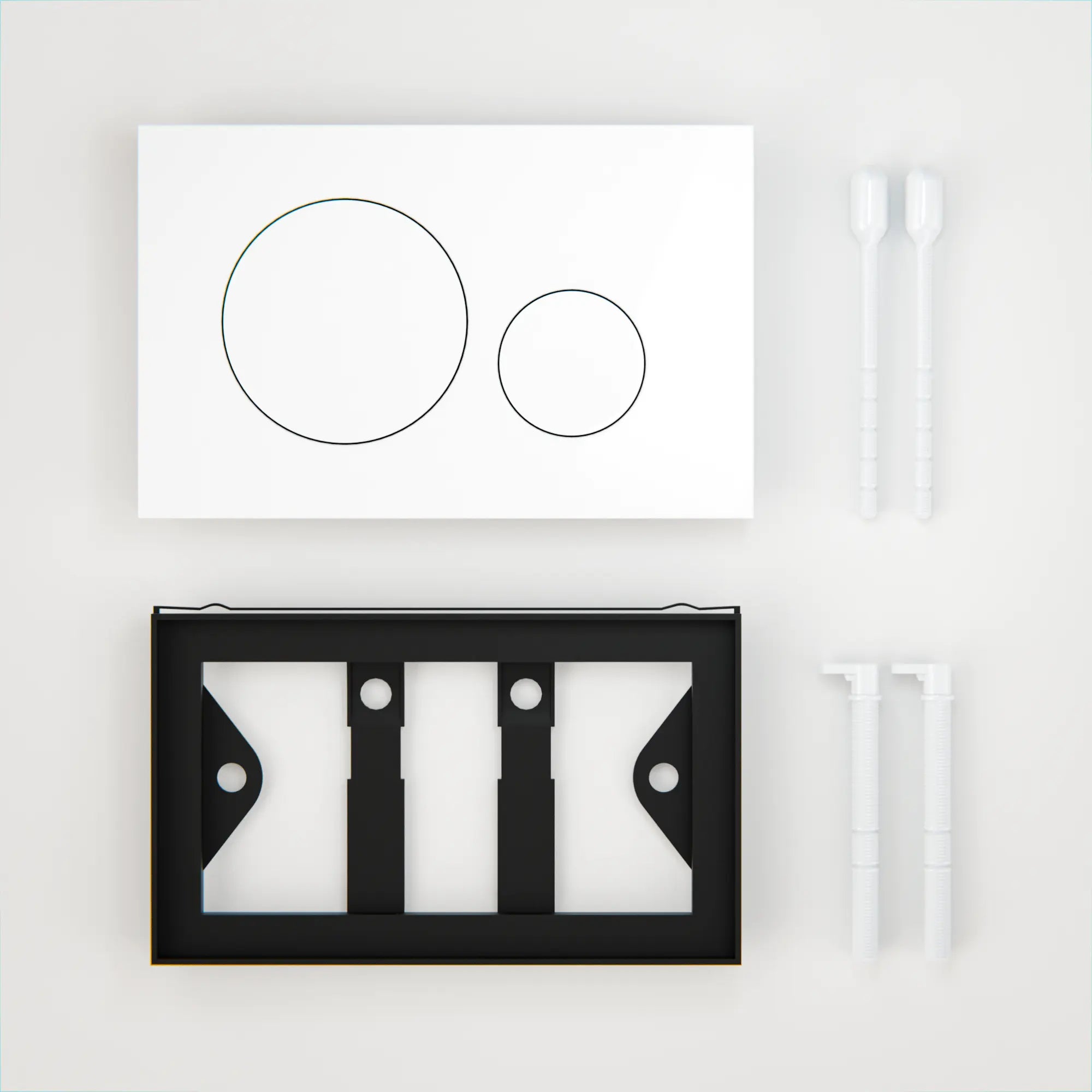 Mirlux Bedienungsplatte - Glänzend weiß- ABS Kunststoff DualFlush - Vorbestellen