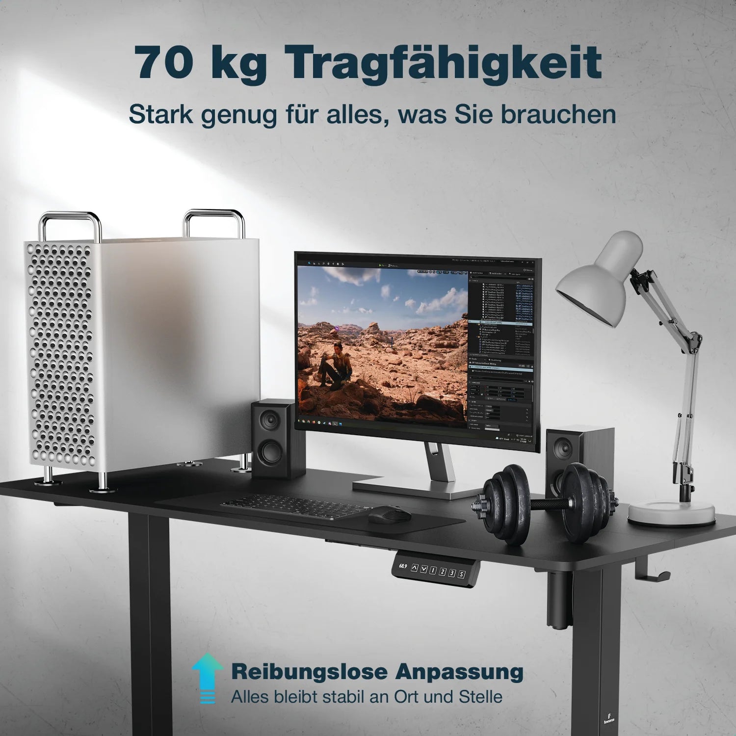 Flowsense Sitz-Steh-Schreibtisch - Verstellbarer elektrischer Schreibtisch - 120 x 60 cm