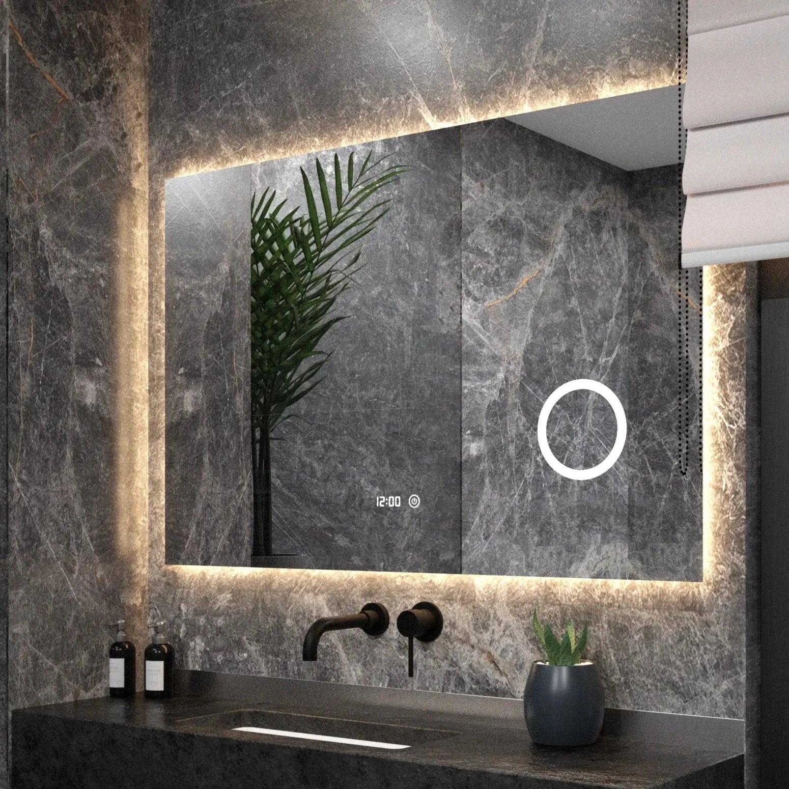 Badezimmerspiegel - 120x80cm - Rahmenlos - Rechteck