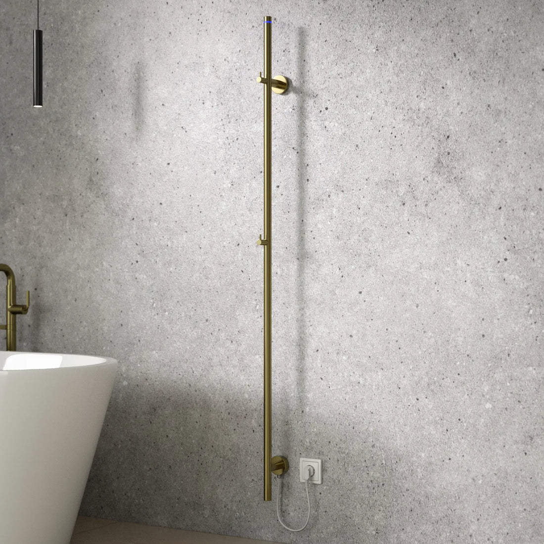 Elektrischer Stab-Handtuchheizkörper - 70 Watt - 150 cm - Gold