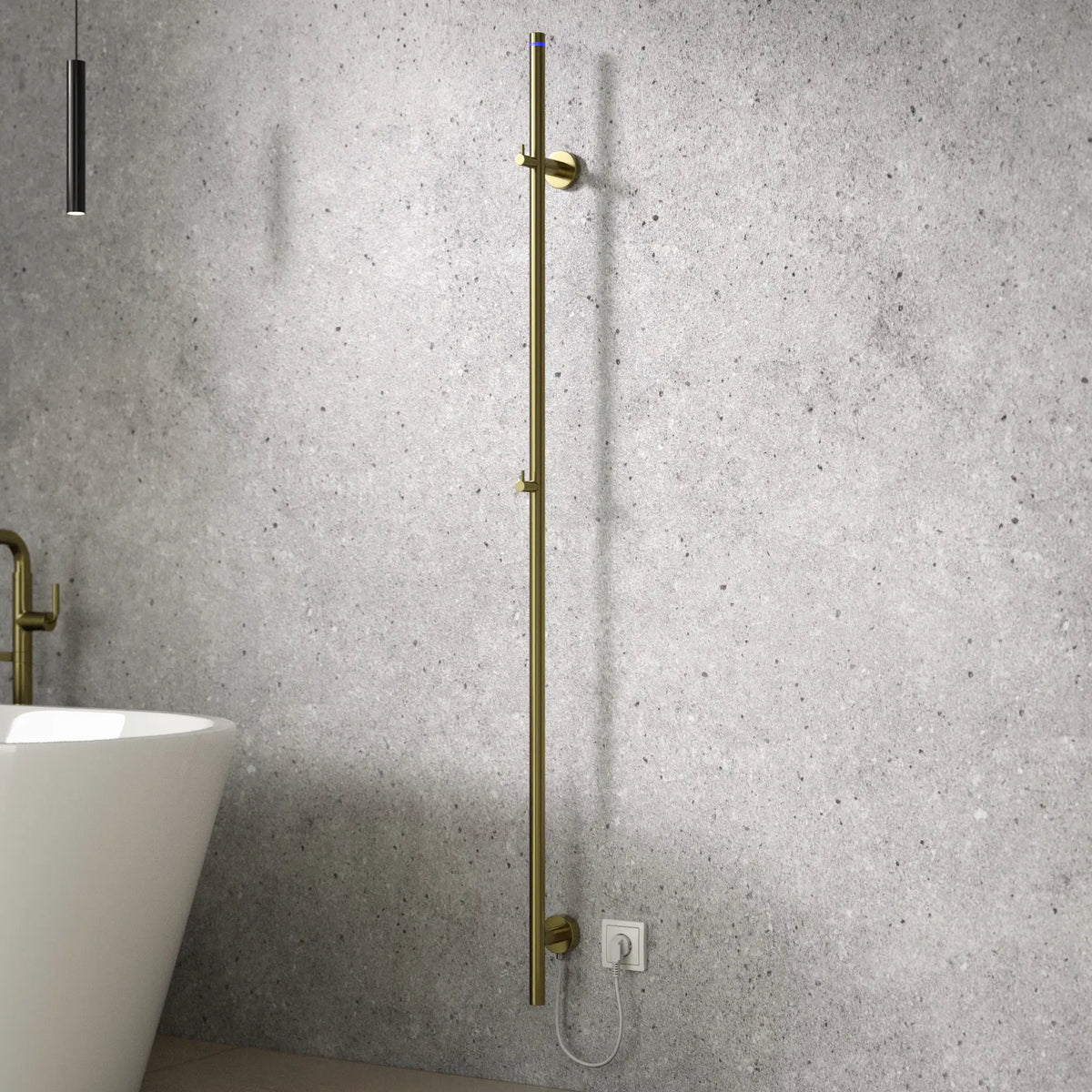 Elektrischer Stab-Heizkörper für Handtücher - 70 Watt - 150 cm - Gold