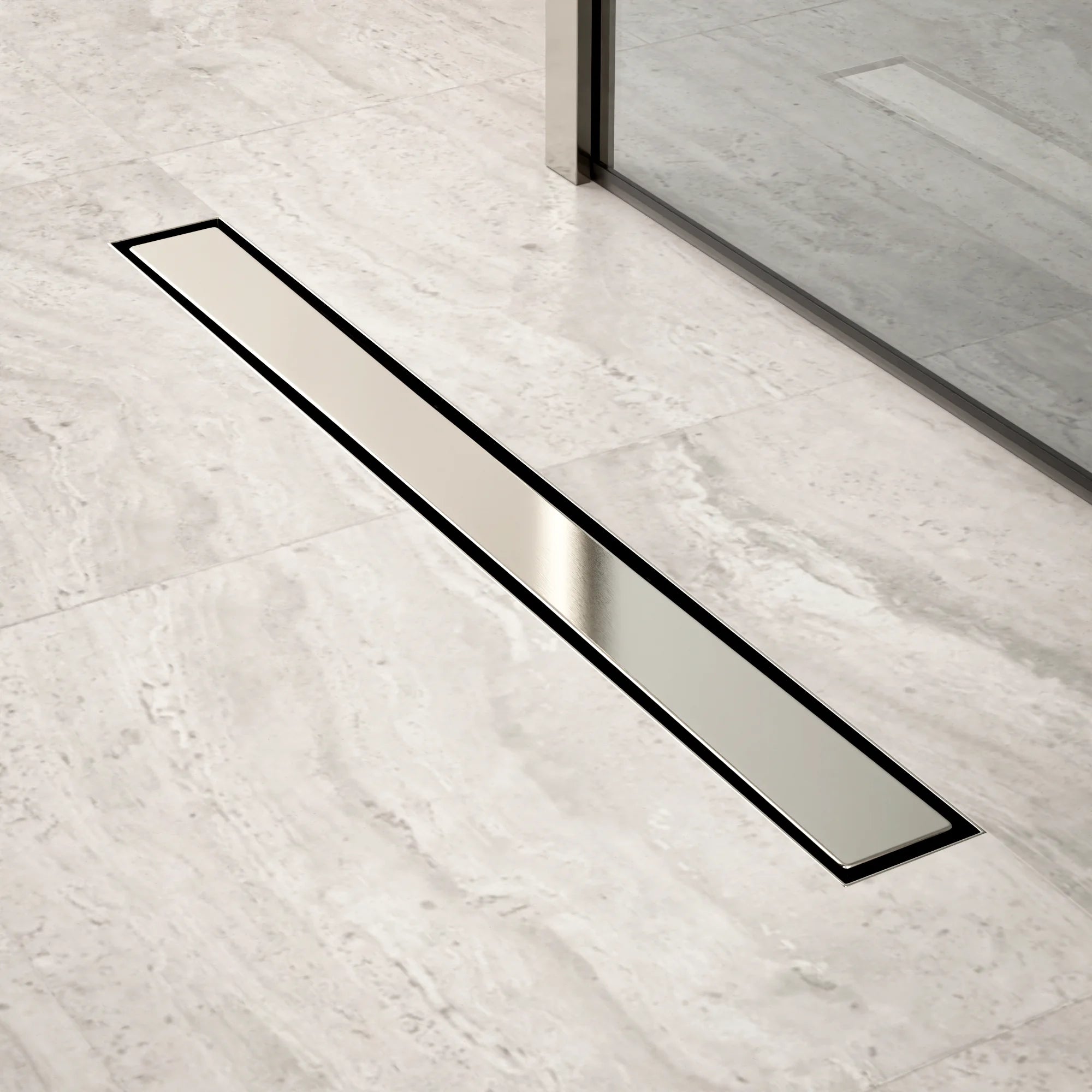 Duschrinne – 70 cm – Fliesenrost – Edelstahl – mit Flansch - Vorbestellen