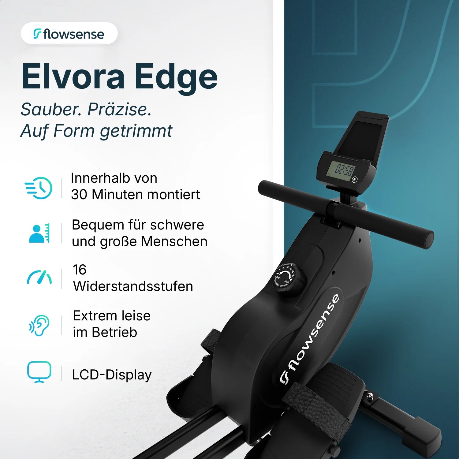 Rudergerät - Elvora Edge - Magnetwiderstand
