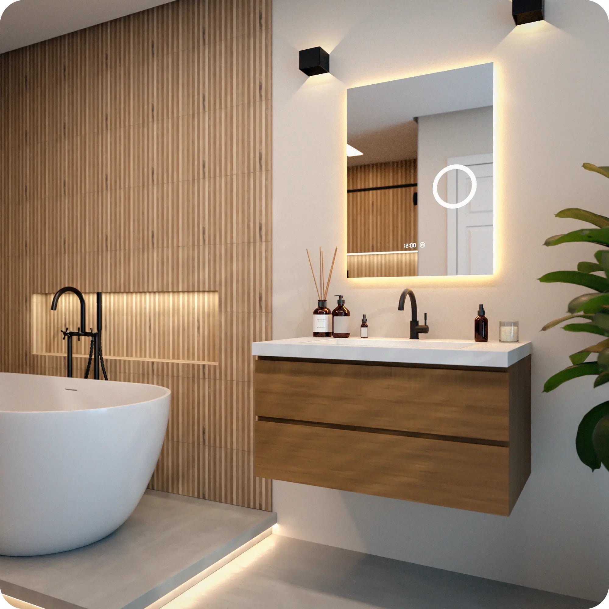 Badezimmerspiegel – 60x80 cm – Rahmenlos - Rechteck