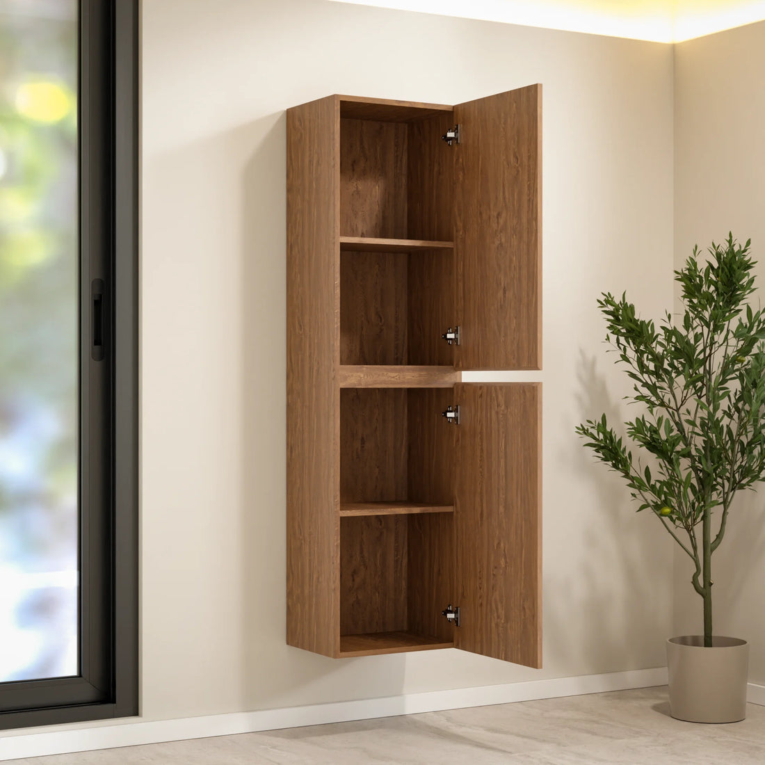 Badezimmer Hochschrank Ruvo – 150 cm – Warmeiche
