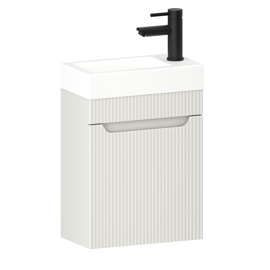 Badezimmermöbel Vivo - 40cm - Taupe - Waschbecken Weiß
