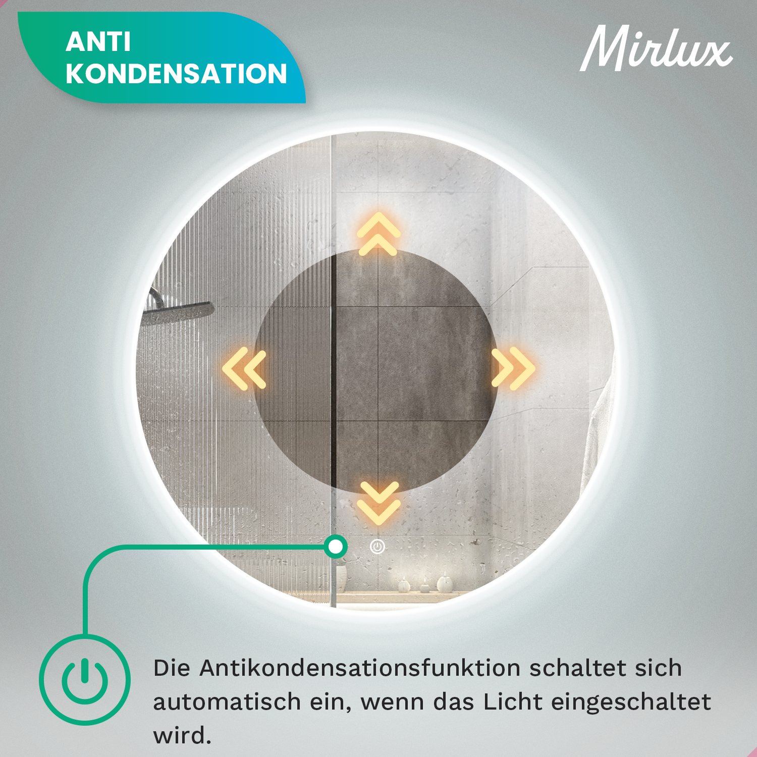 Badezimmerspiegel - Rund - 60cm - Rahmenlos - Vorbestellen