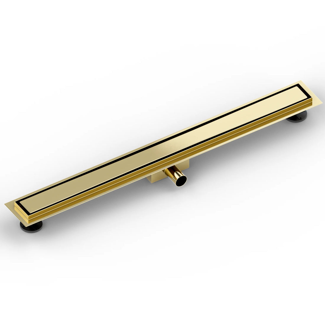 Duschrinne – 90 cm – Gold – Fliesenrost – Edelstahl – mit Flansch