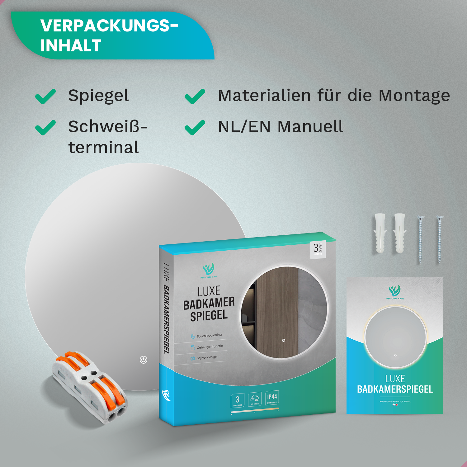 Badezimmerspiegel - Rund - 60cm - Rahmenlos - Vorbestellen