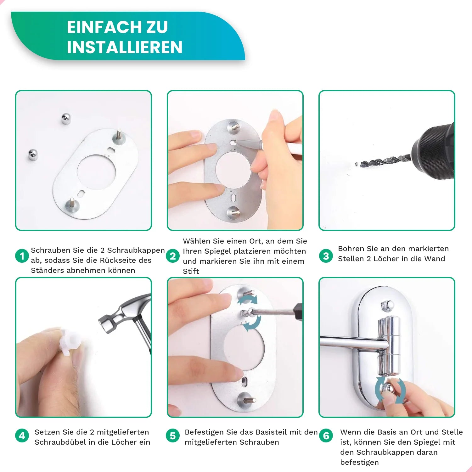 Schminkspiegel - Wiederaufladbar - 7-fache Vergrößerung - Chrom - Vorbestellen