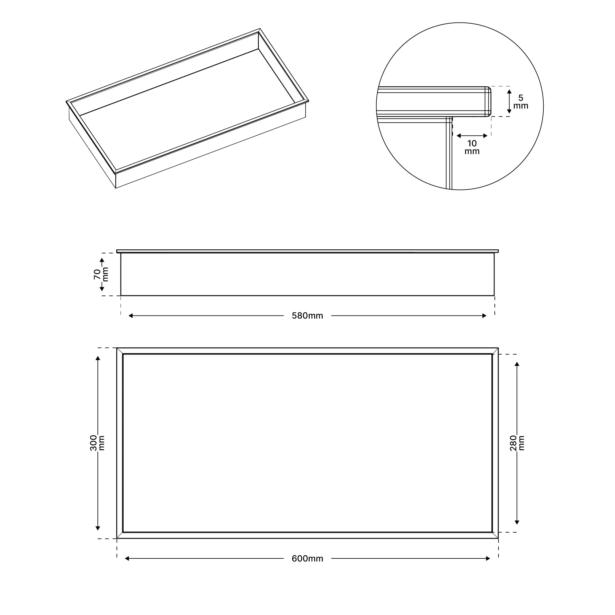 Badezimmermöbel - 30x60x7 - Schwarz
