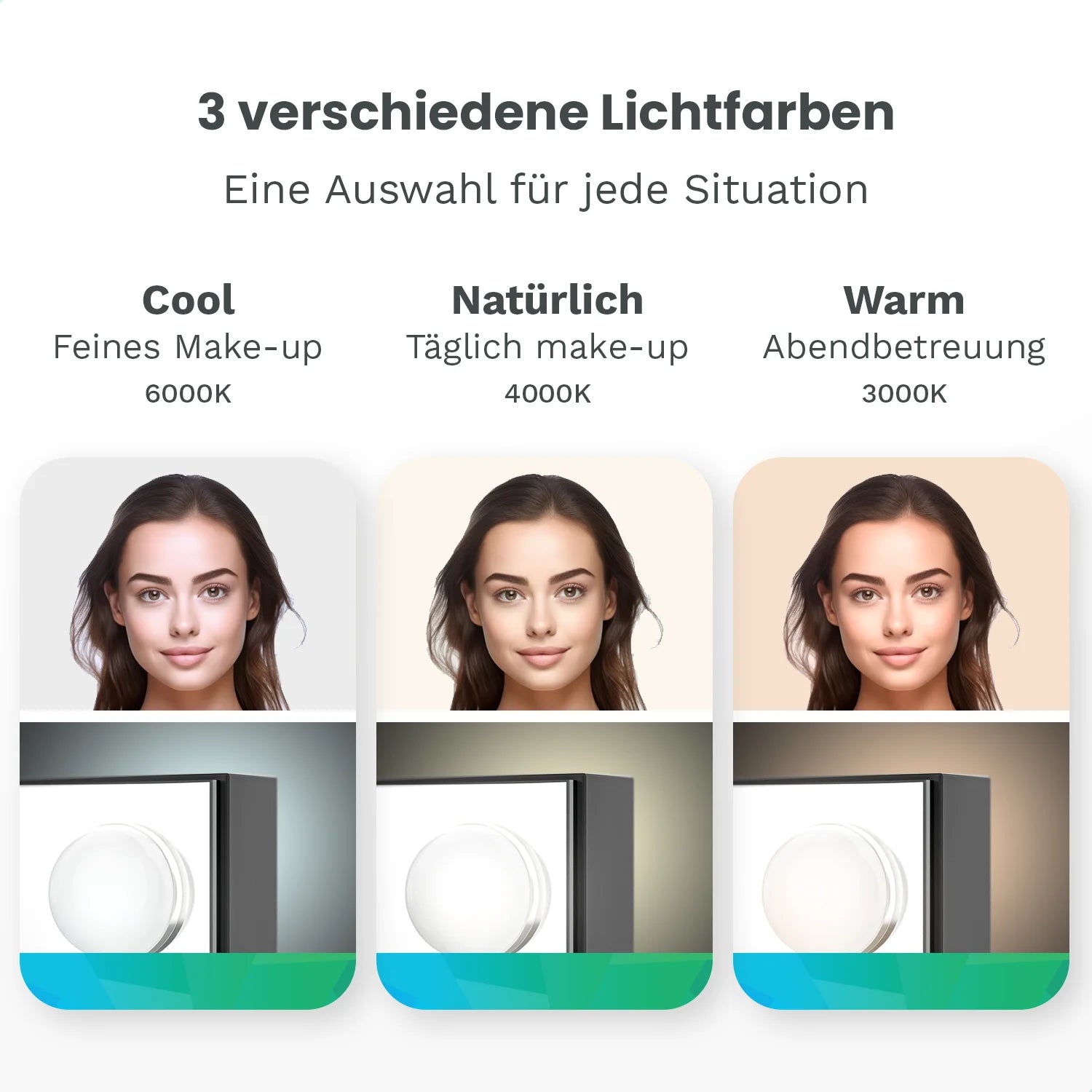 Hollywood Spiegel - Bluetooth-Lautsprecher - 80x60cm - Schwarz