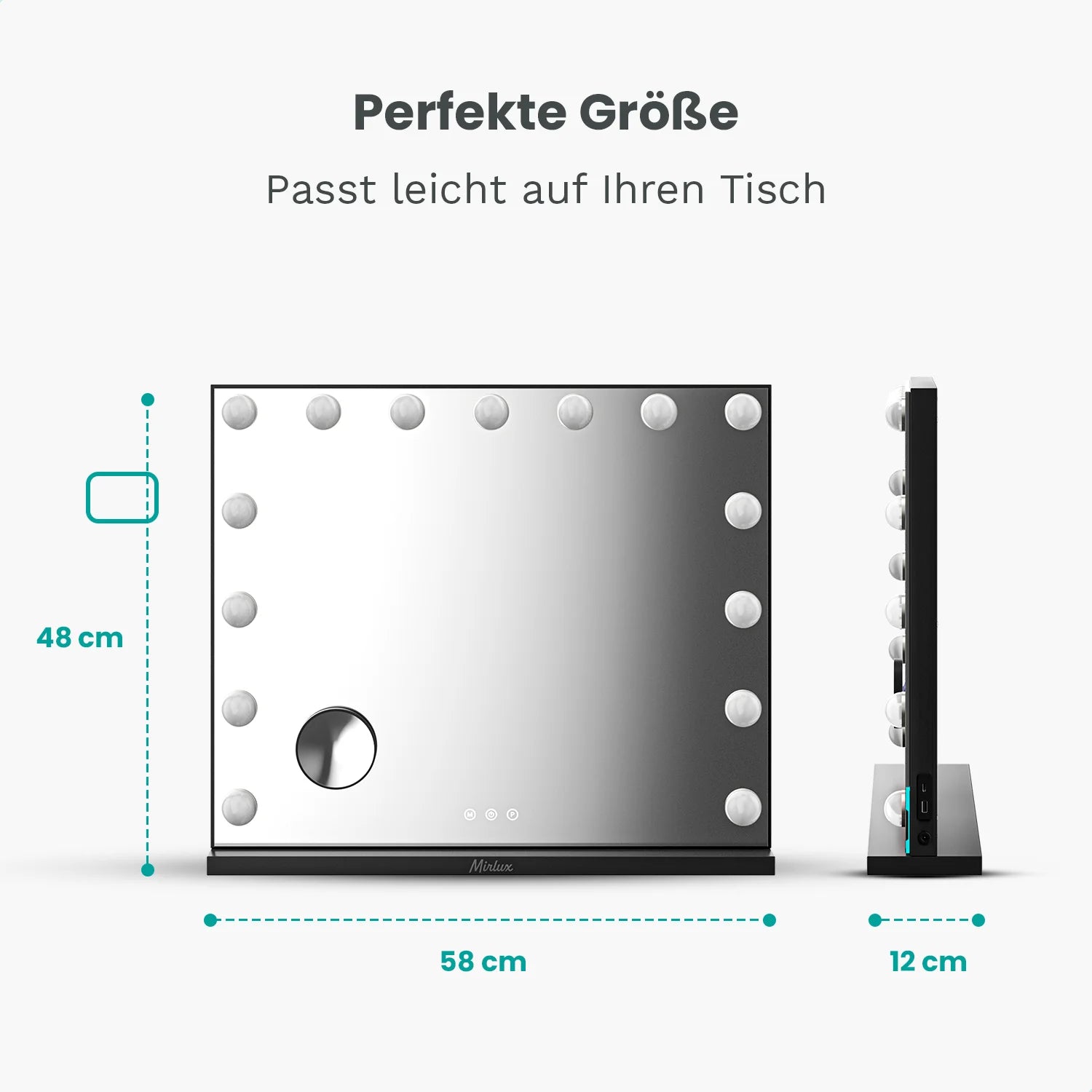 Hollywood Spiegel - Bluetooth-Lautsprecher - 58x48cm - Schwarz - Vorbestellen