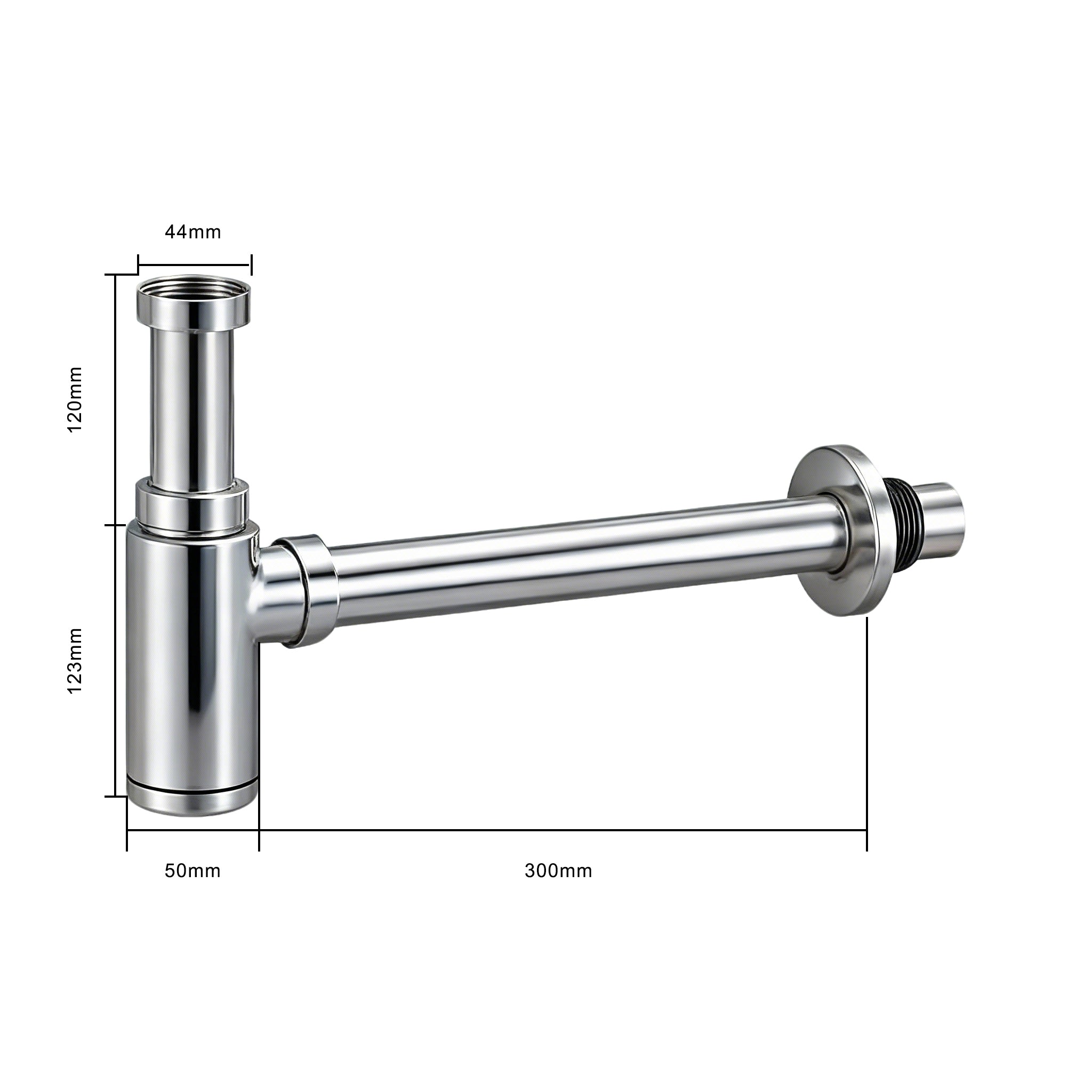 Siphon Waschbecken - 44 mm - Chrom