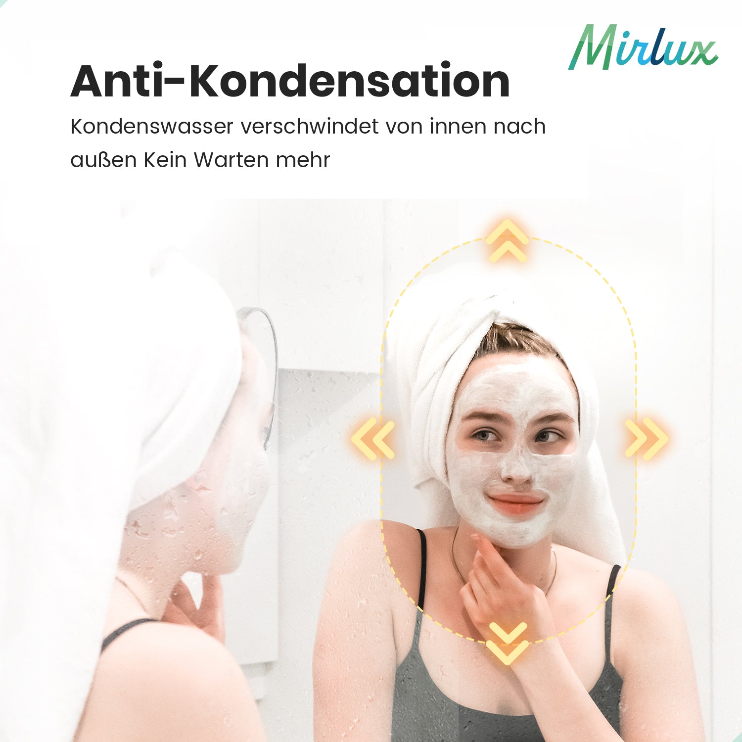 Badezimmerspiegel – 90x50cm Oval – Gold Rahmen