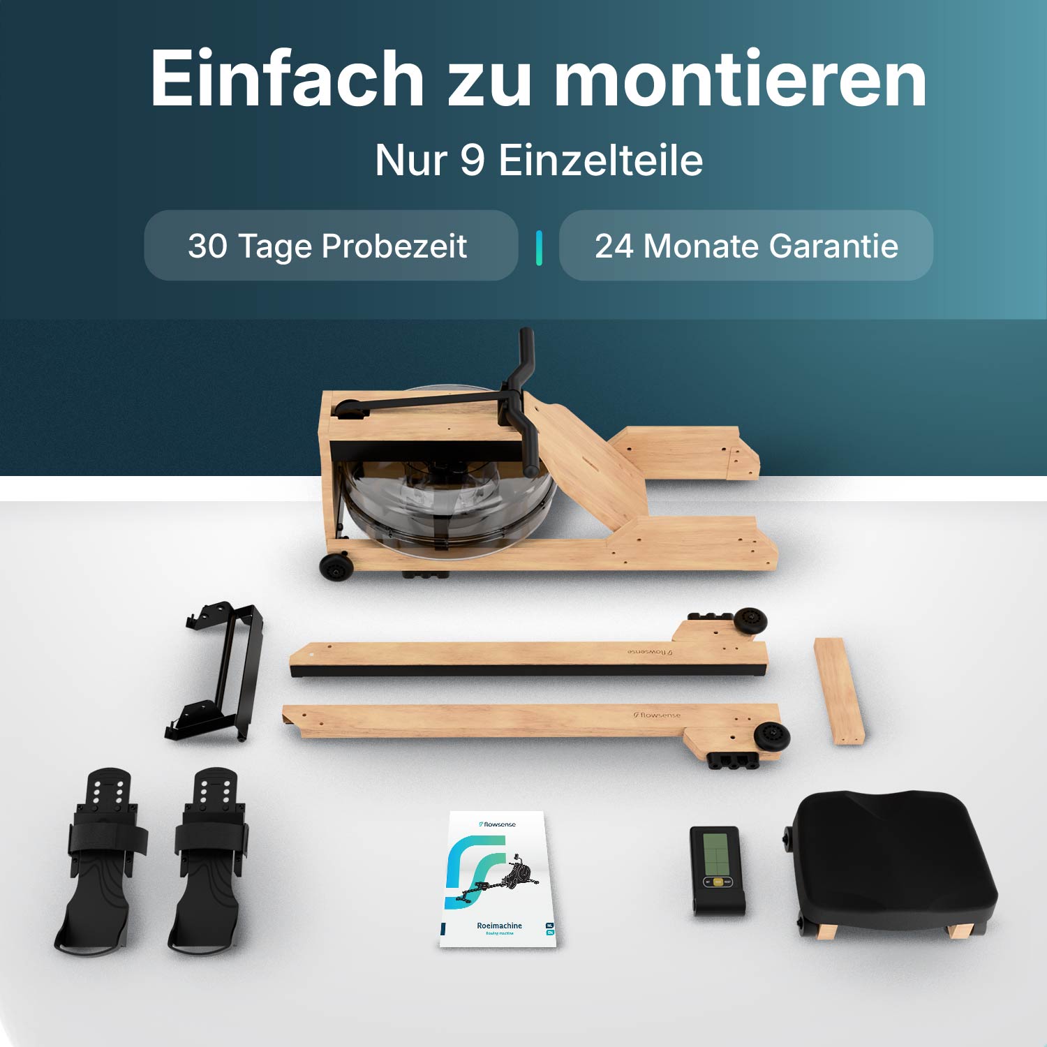 Rudergerät - RowForge - Holz mit Wasserwiderstand