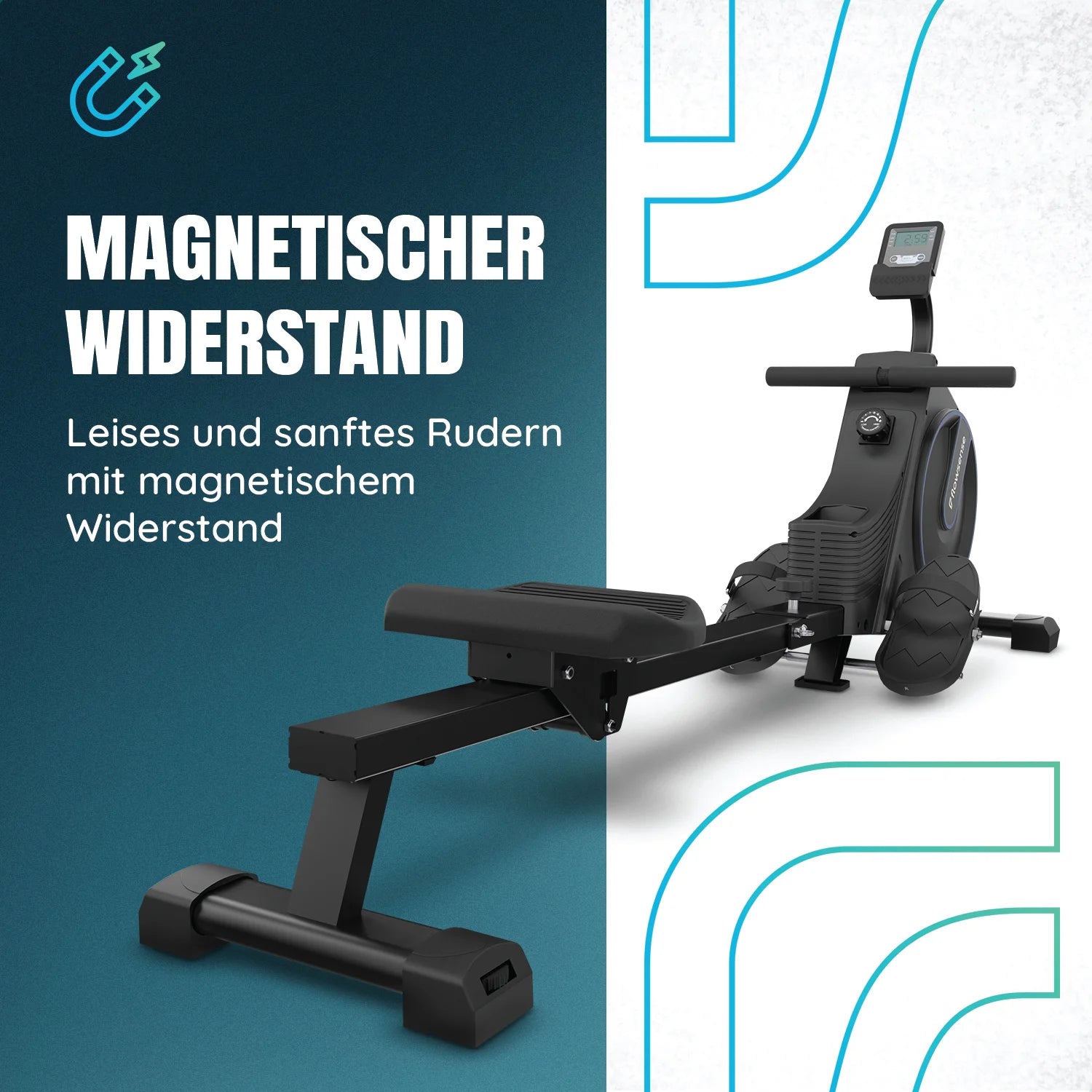 Rudergerät - 16 Widerstandsstufen - LCD-Bildschirm