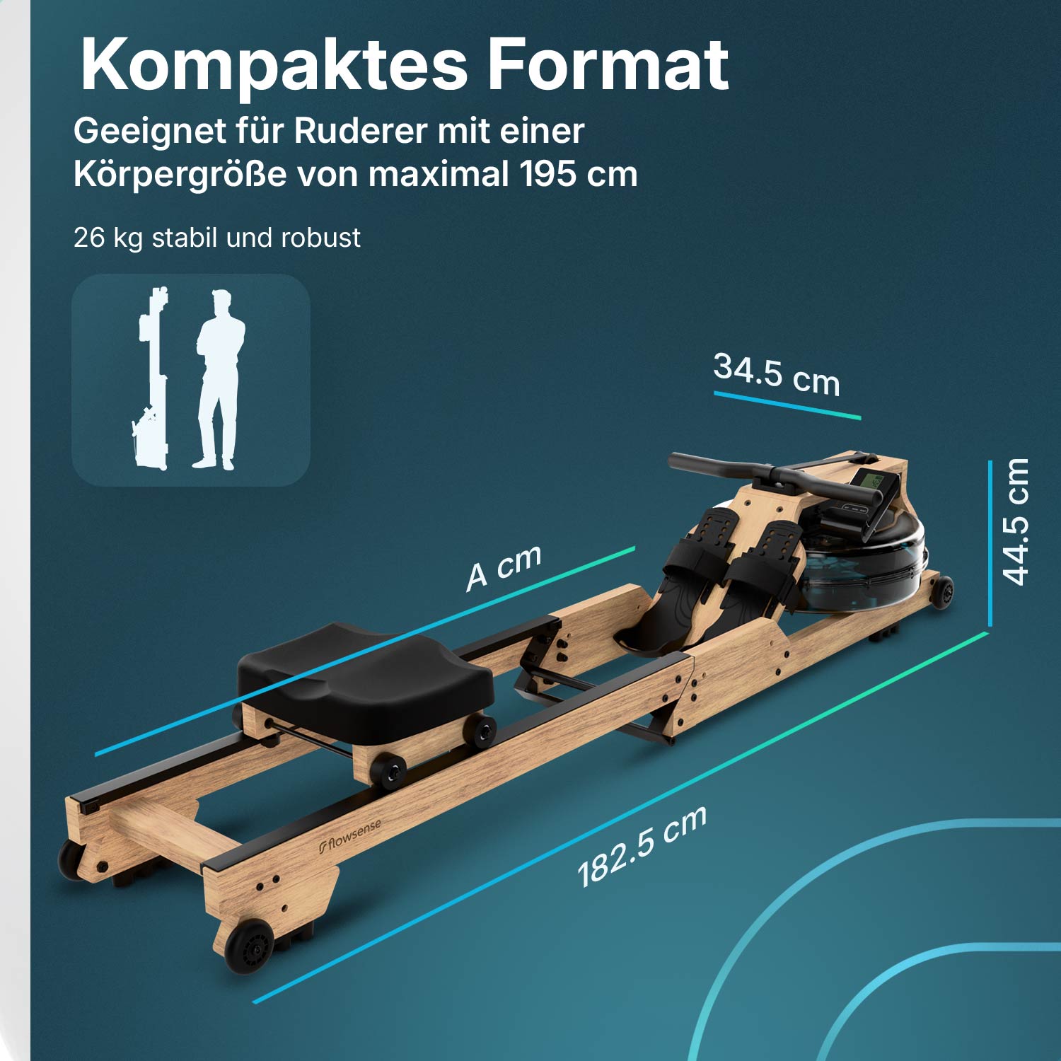 Rudergerät - RowForge - Holz mit Wasserwiderstand
