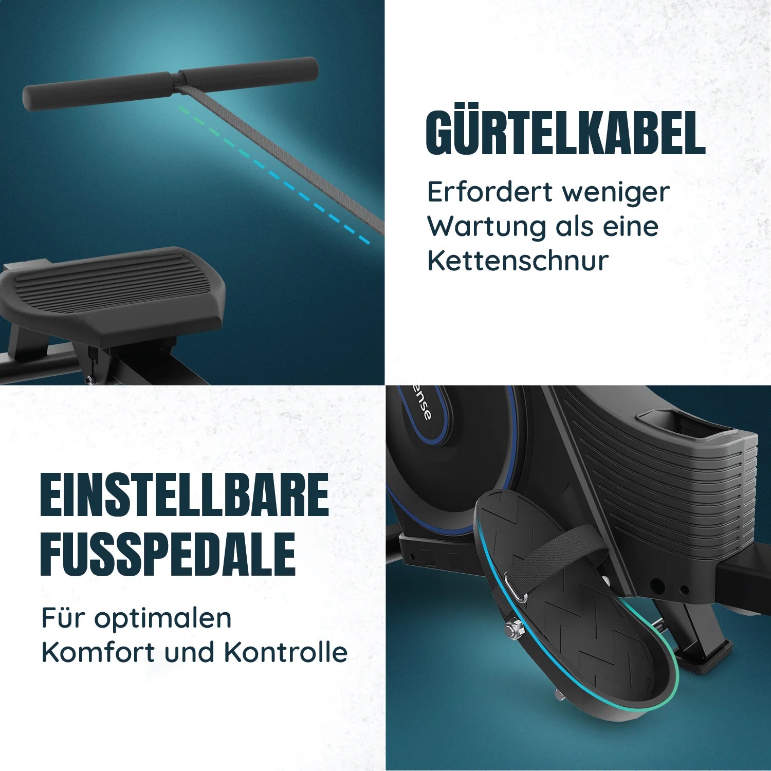 Rudergerät - 16 Widerstandsstufen - LCD-Bildschirm