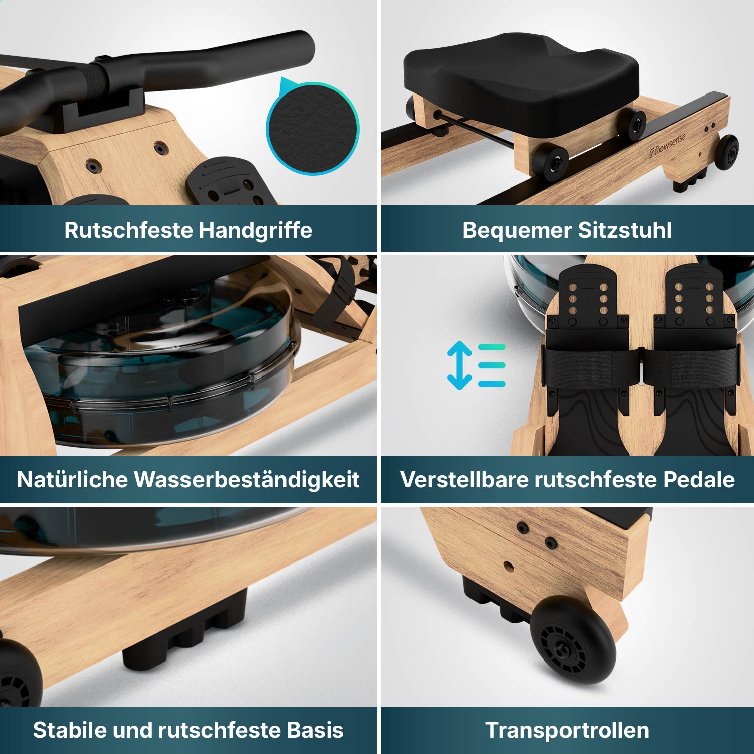 Rudergerät - RowForge - Holz mit Wasserwiderstand