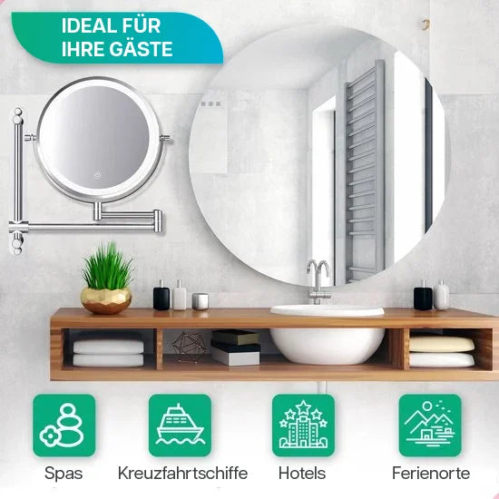 Schminkspiegel - Wiederaufladbar - 7-fache Vergrößerung - Chrom - Vorbestellen