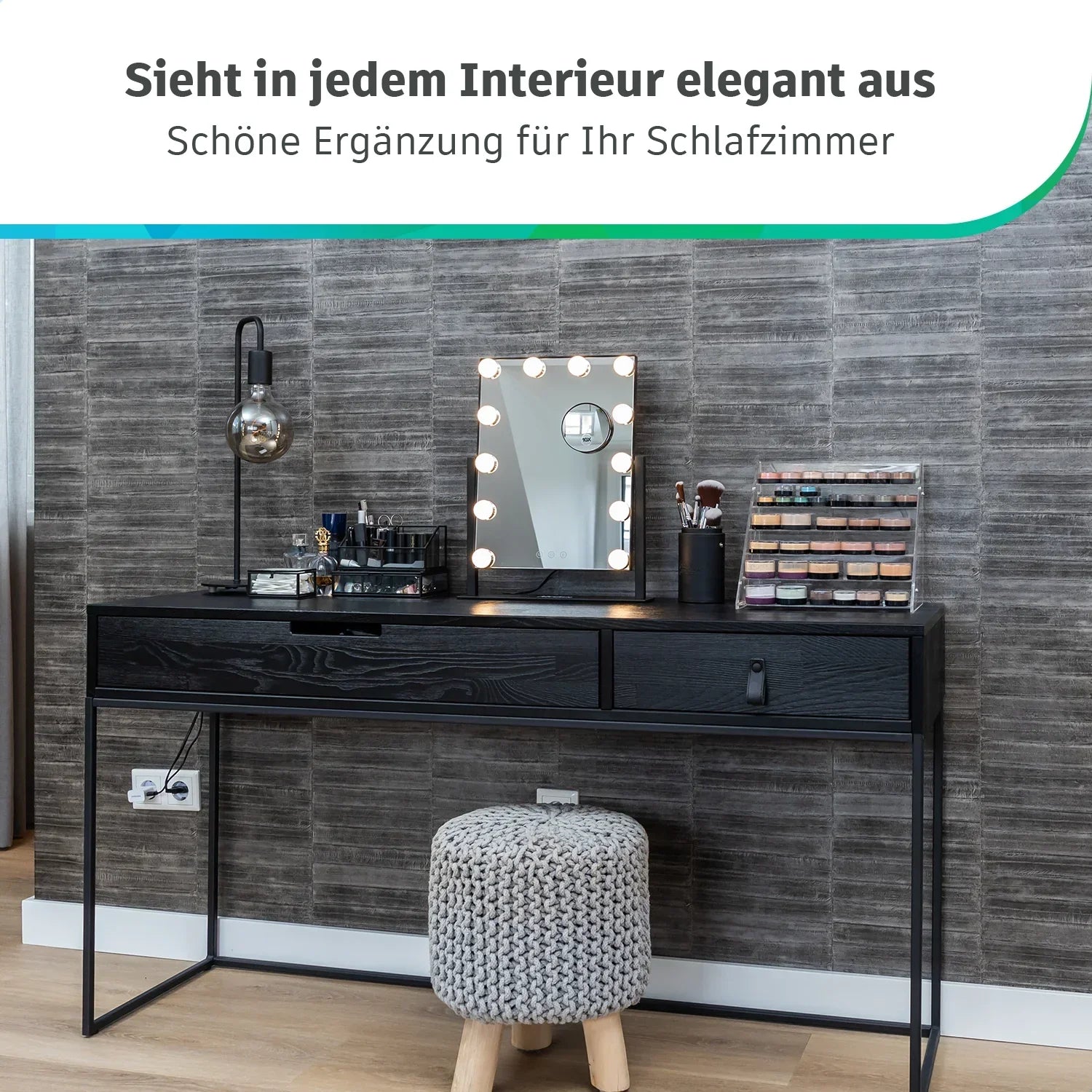 Hollywoodspiegel - 44x30cm - Schwarz - PRE-ORDER