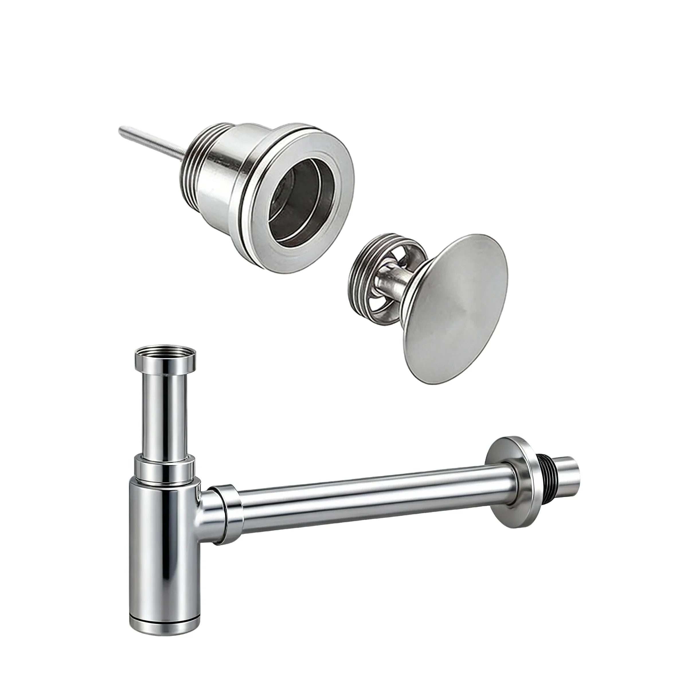Ablaufset Chrom – Clickwaste Ablaufventil – Siphon