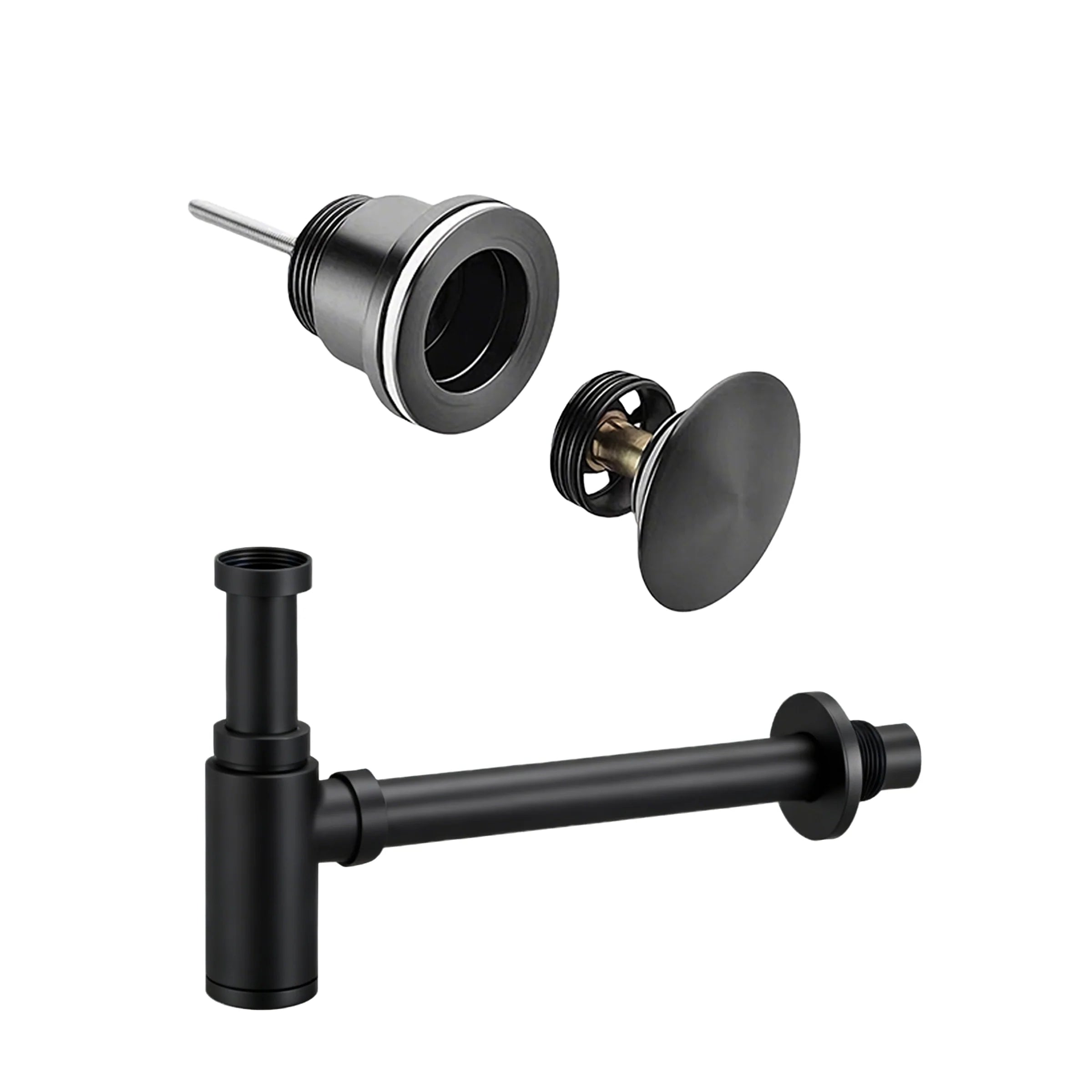 Ablaufset Matt Schwarz – Clickwaste Ablaufventil – Siphon