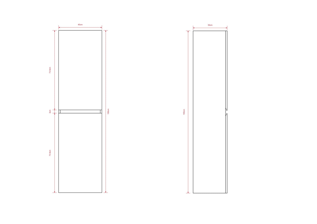 Badezimmerschrank Ruvo - 150 cm - Walnussbraun mit Rillen