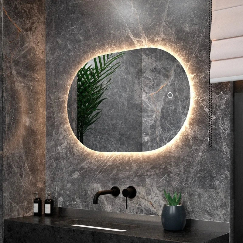 Badezimmerspiegel - Oval - 90x60cm - Rahmenlos