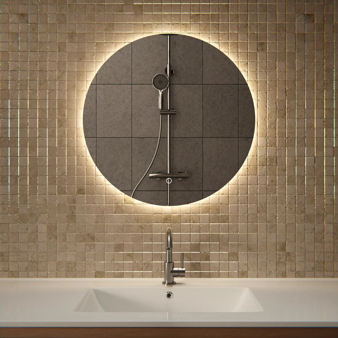 Badezimmerspiegel - Rund - 60cm - Rahmenlos
