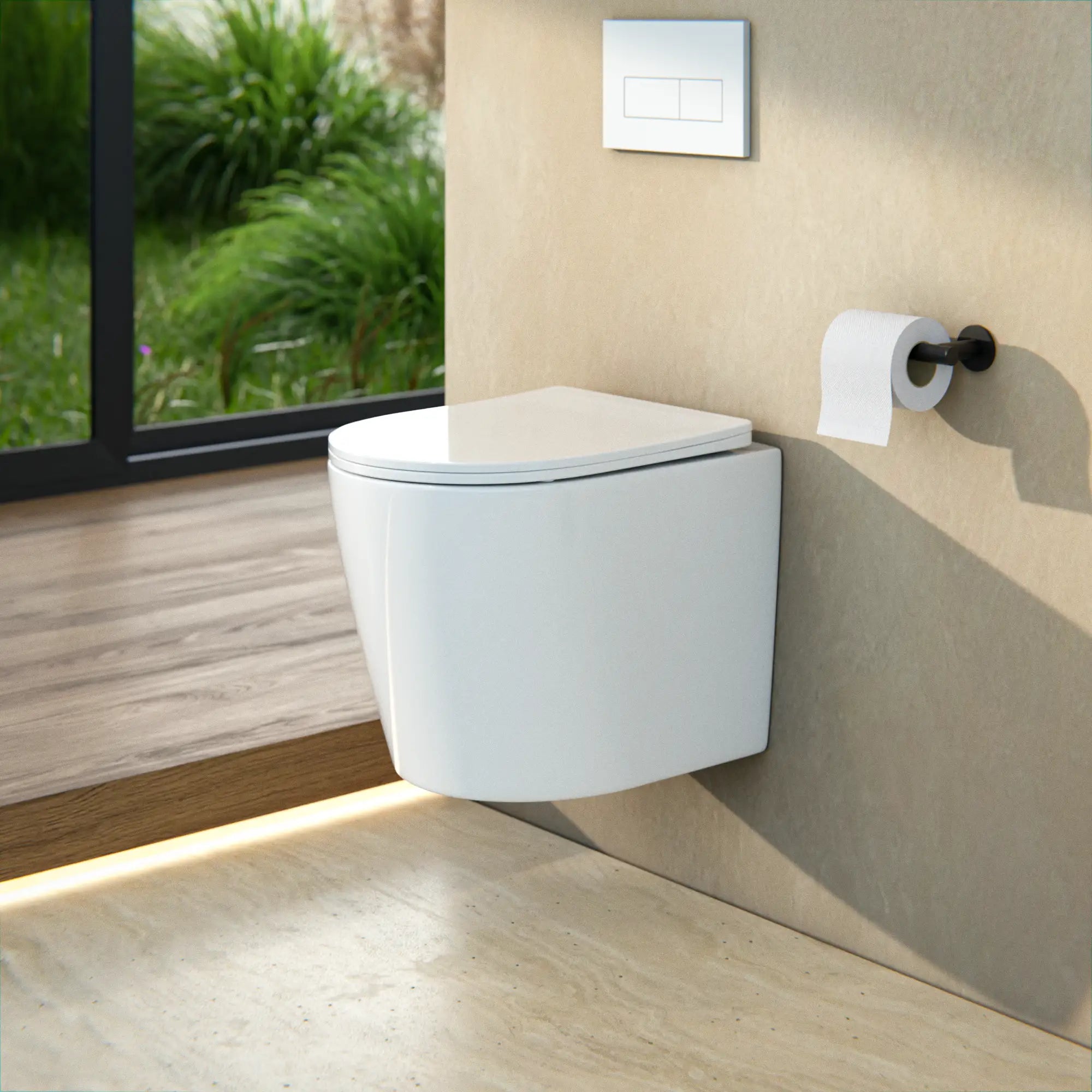 Hänge-WC Varo - Randlos - Soft-Close-Sitz - Glänzend Weiß