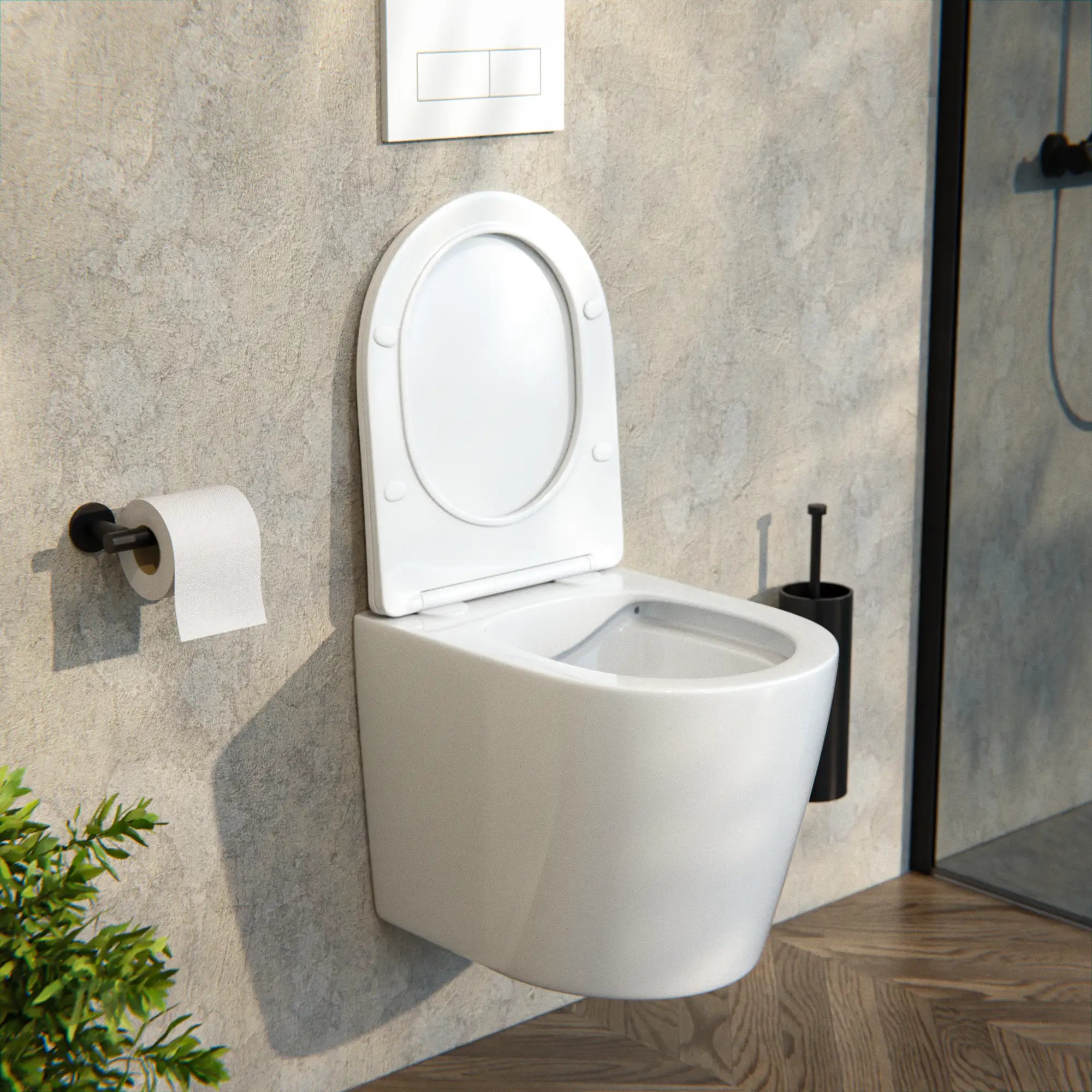 Hänge-WC Varo - Randlos - Soft-Close-Sitz - Glänzend Weiß