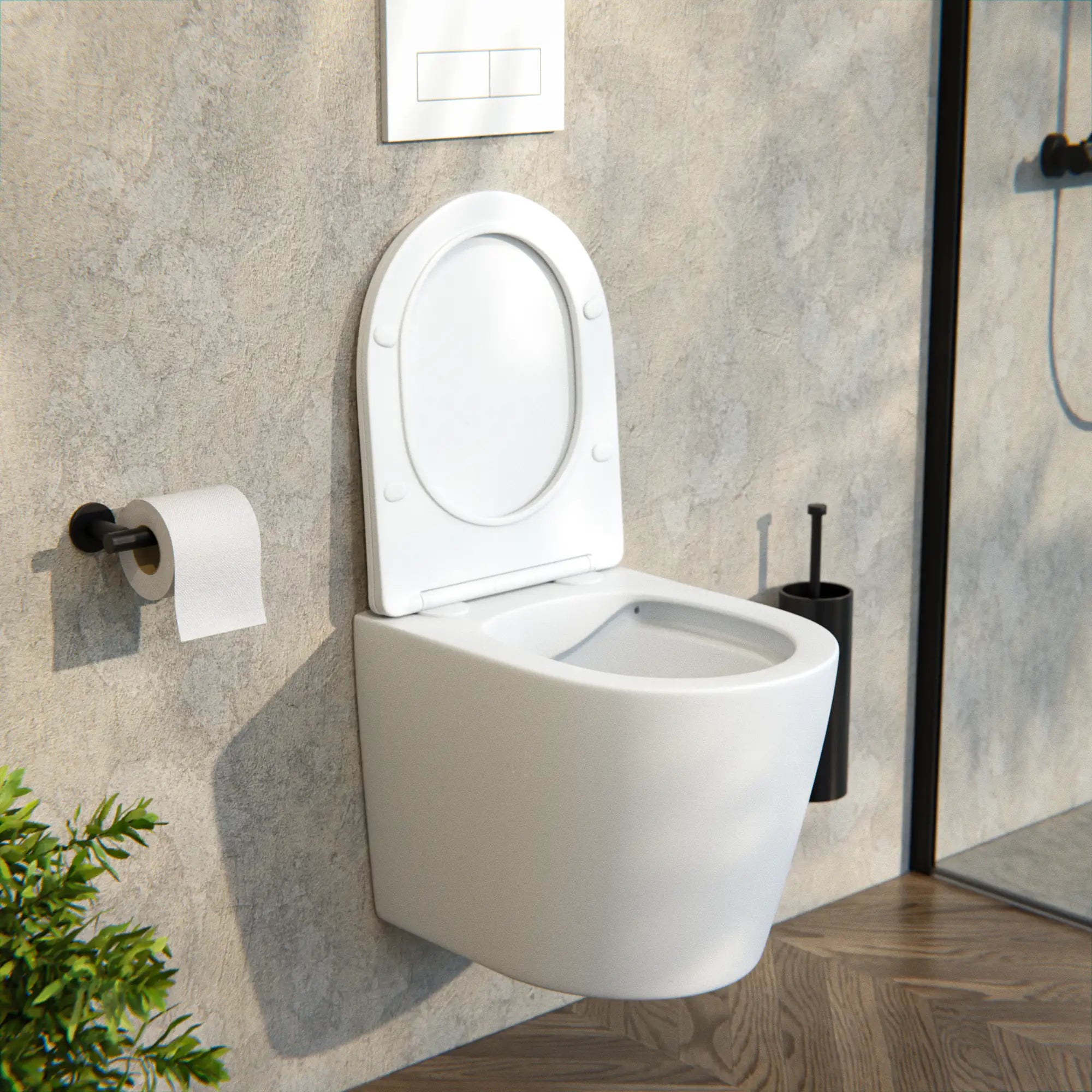 Hängendes WC Varo - Randlos - Soft-Close-Sitz - Matt Weiß