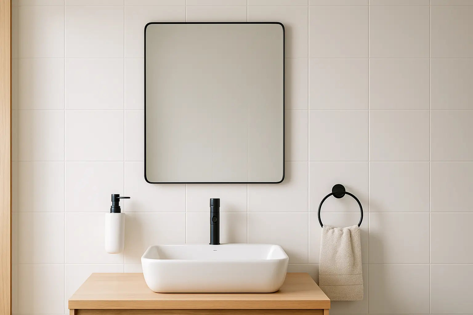 Wie hoch hängt man einen Badezimmerspiegel über das Waschbecken?