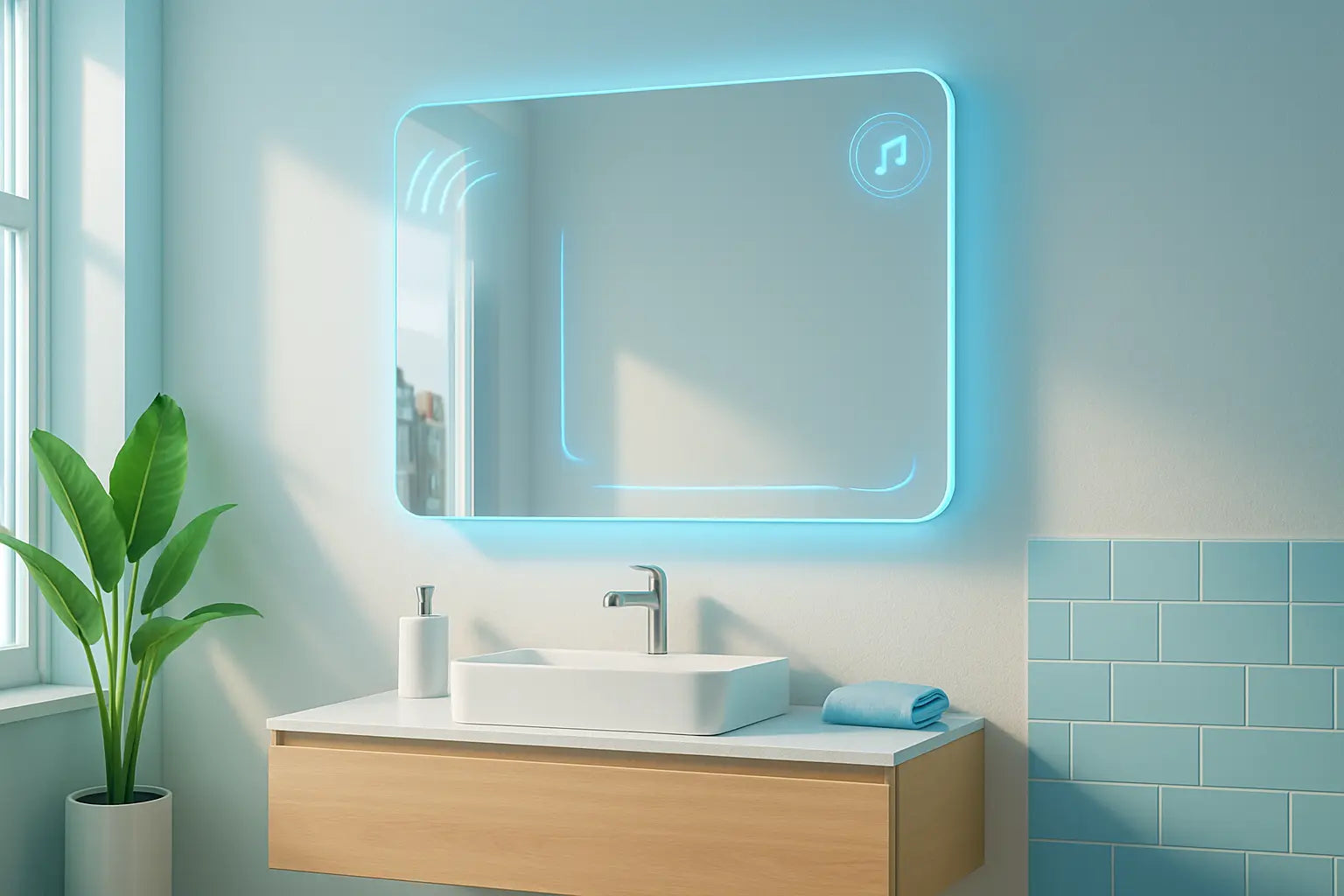 Kannst du einen Badezimmerspiegel mit Bluetooth-Lautsprecher nehmen?