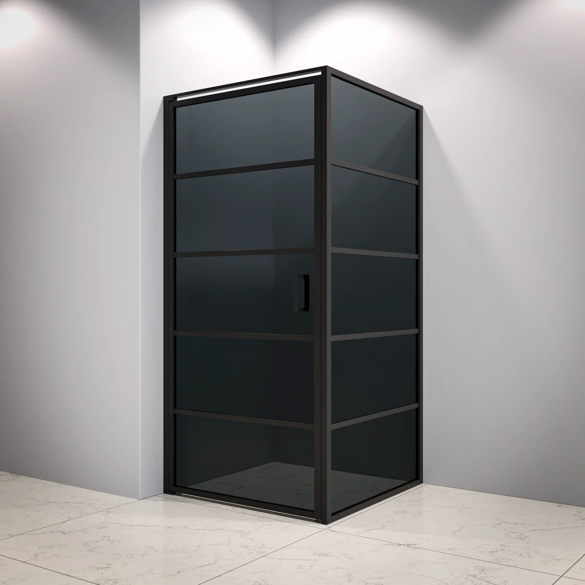 Duschkabine Oris - 90 x 200 - Schwarzes Glas - Schwarz