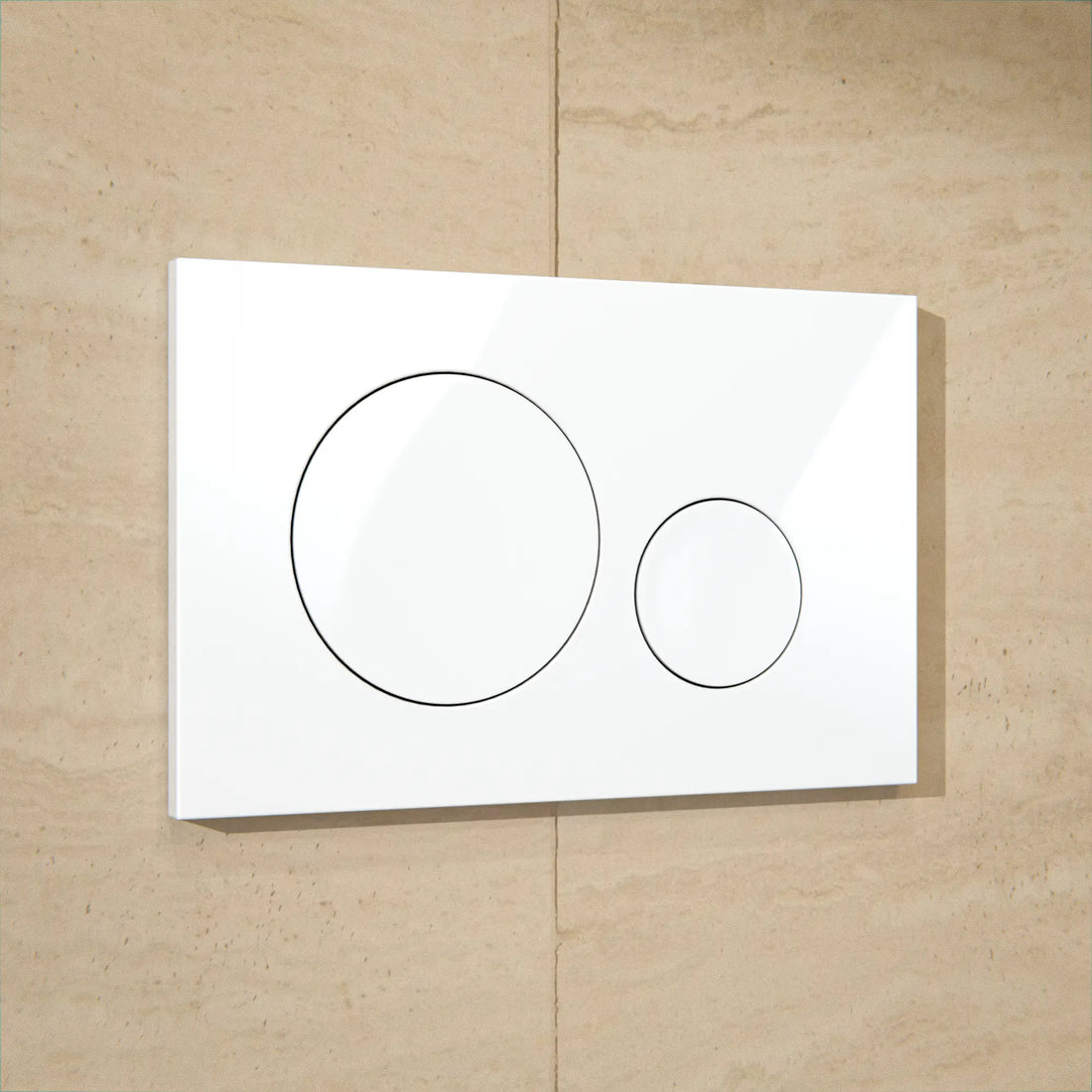 Mirlux Bedienungsplatte - Glänzend weiß- ABS Kunststoff DualFlush