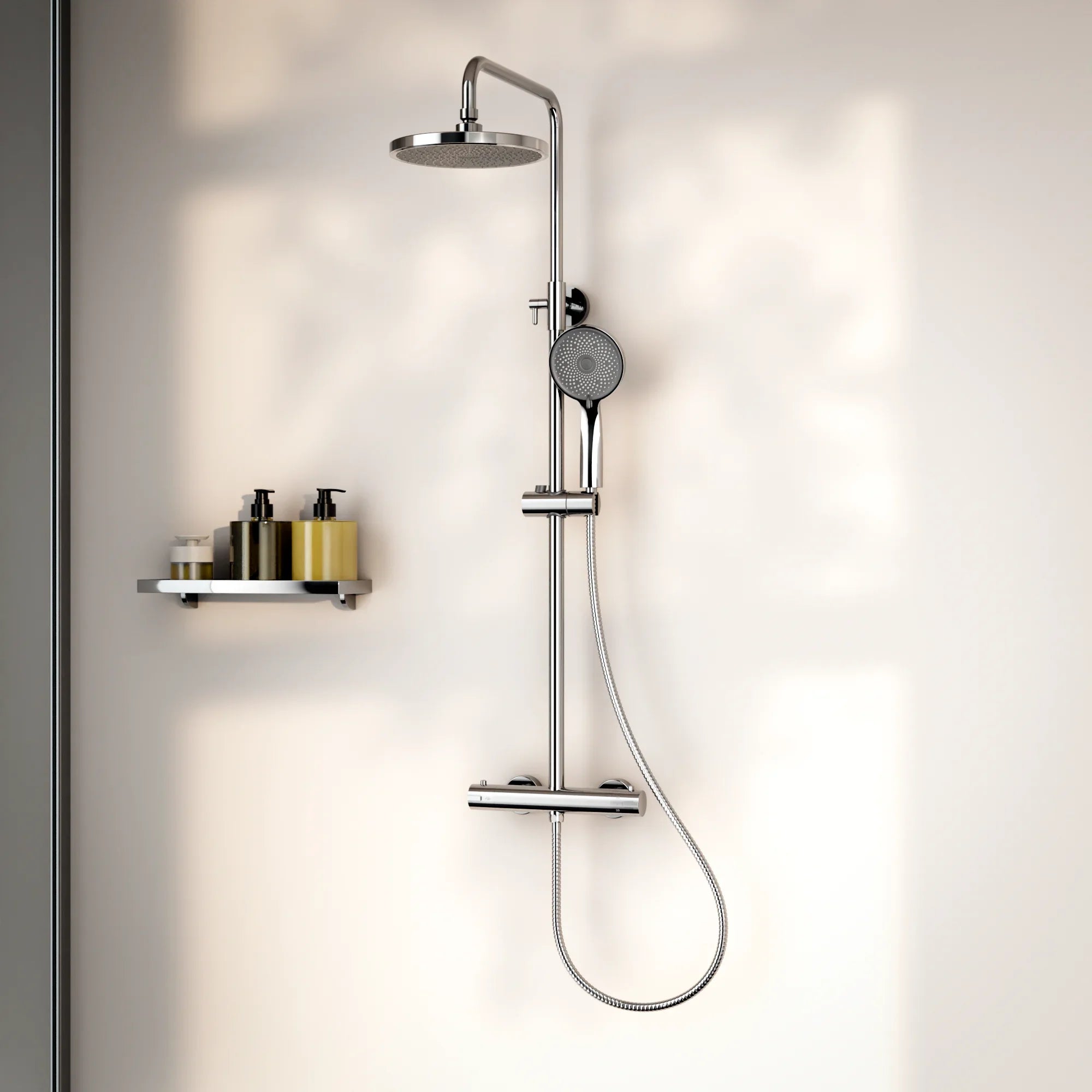 Regendusche Luno - Chrom mit Thermostatarmatur - 22 cm - Vorbestellen