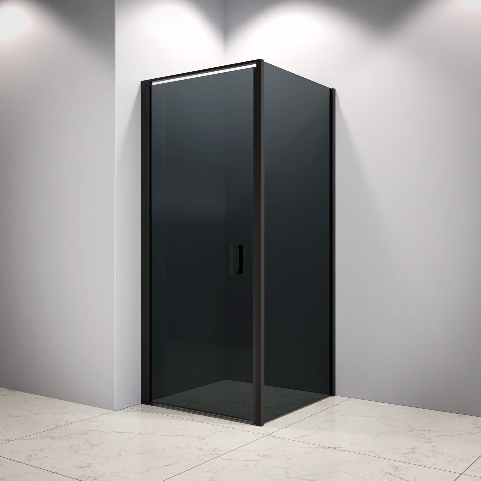 Duschkabine Vela – 90 x 200 – Rauchglas – Schwarz