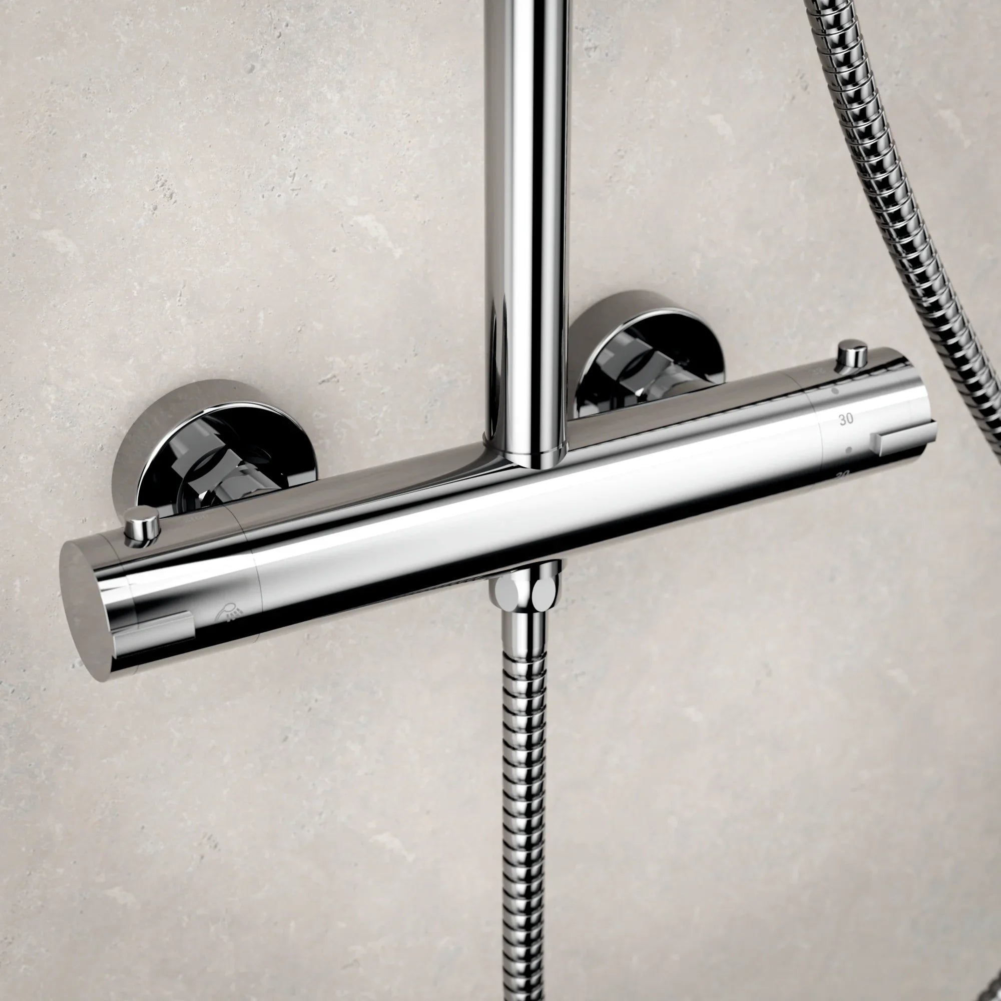 Regendusche Luno - Chrom mit Thermostatarmatur - 22 cm - Vorbestellen