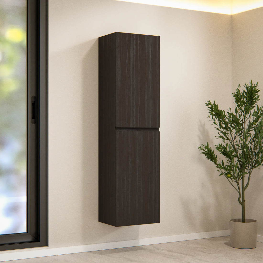 Badezimmer Hochschrank Ruvo – 150 cm – Walnussbraun