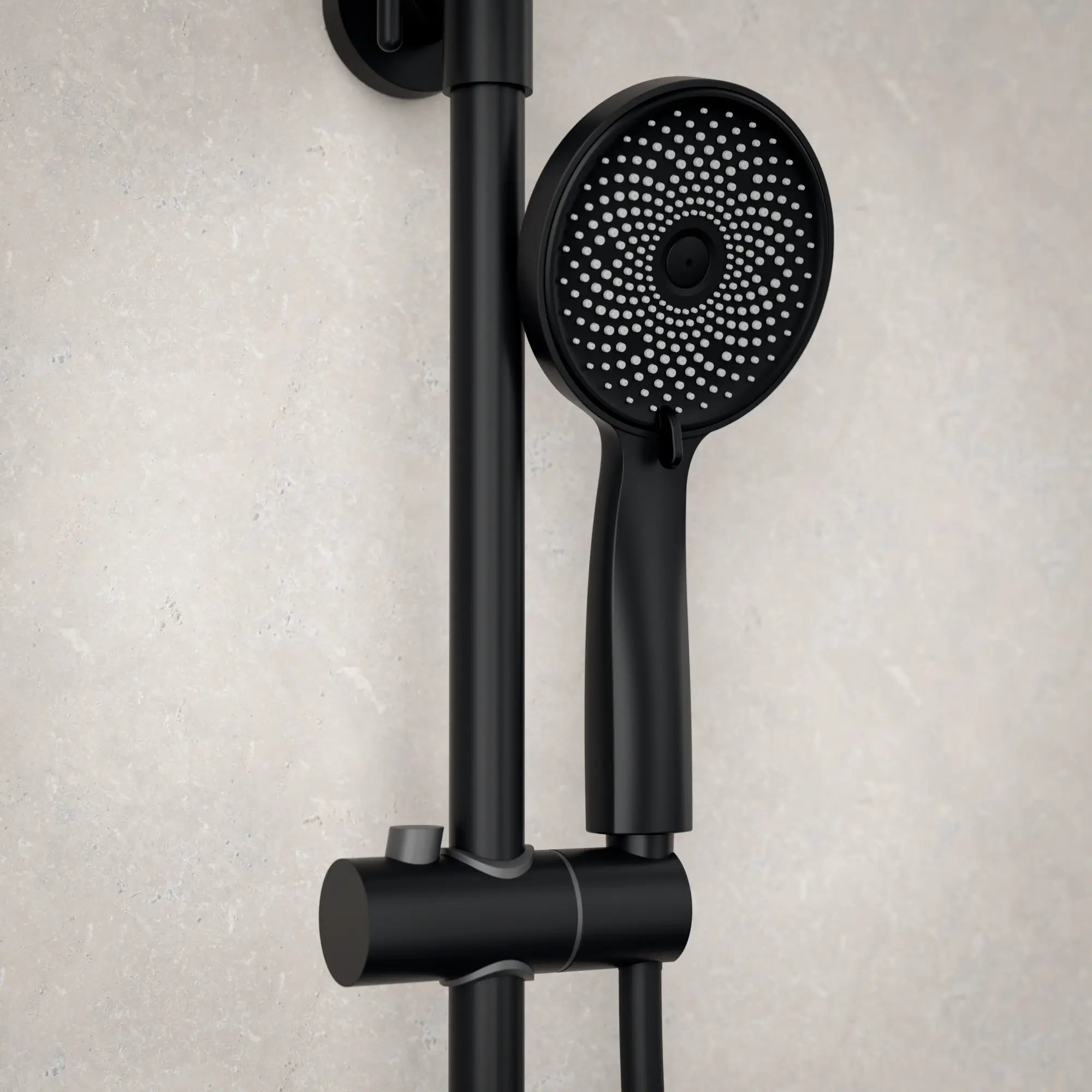 Regendusche Elin - Matt Schwarz mit Thermostatarmatur - 22 cm - Vorbestellen