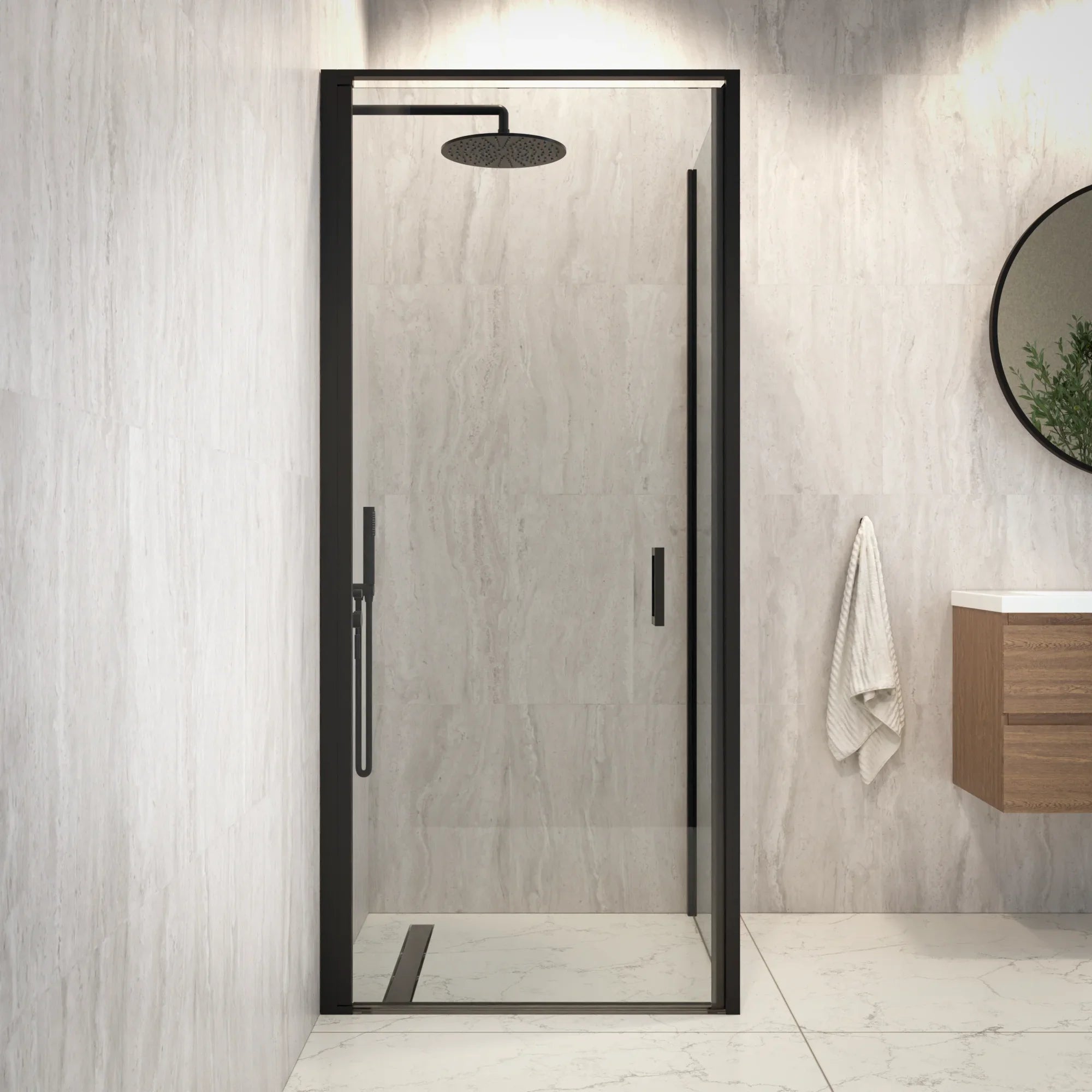 Duschkabine Vela – 90 x 200 – Schwarz