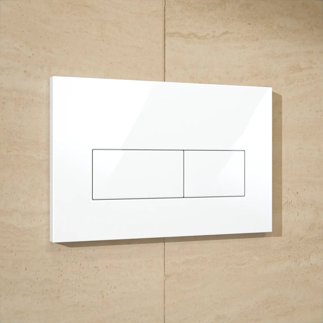 Mirlux Bedienungsplatte - Glänzend weiß- ABS Kunststoff DualFlush