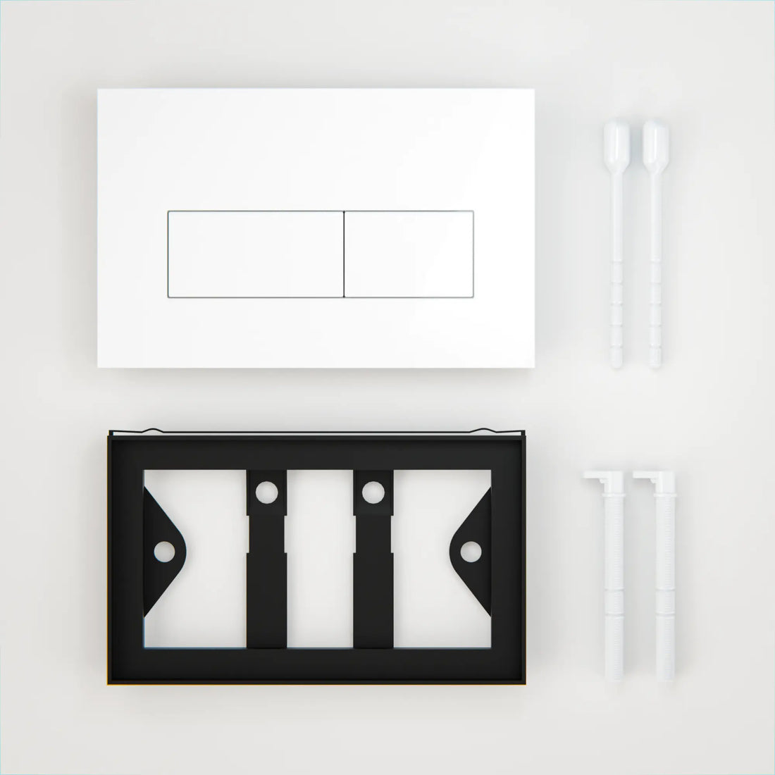 Mirlux Bedienungsplatte - Glänzend weiß- ABS Kunststoff DualFlush