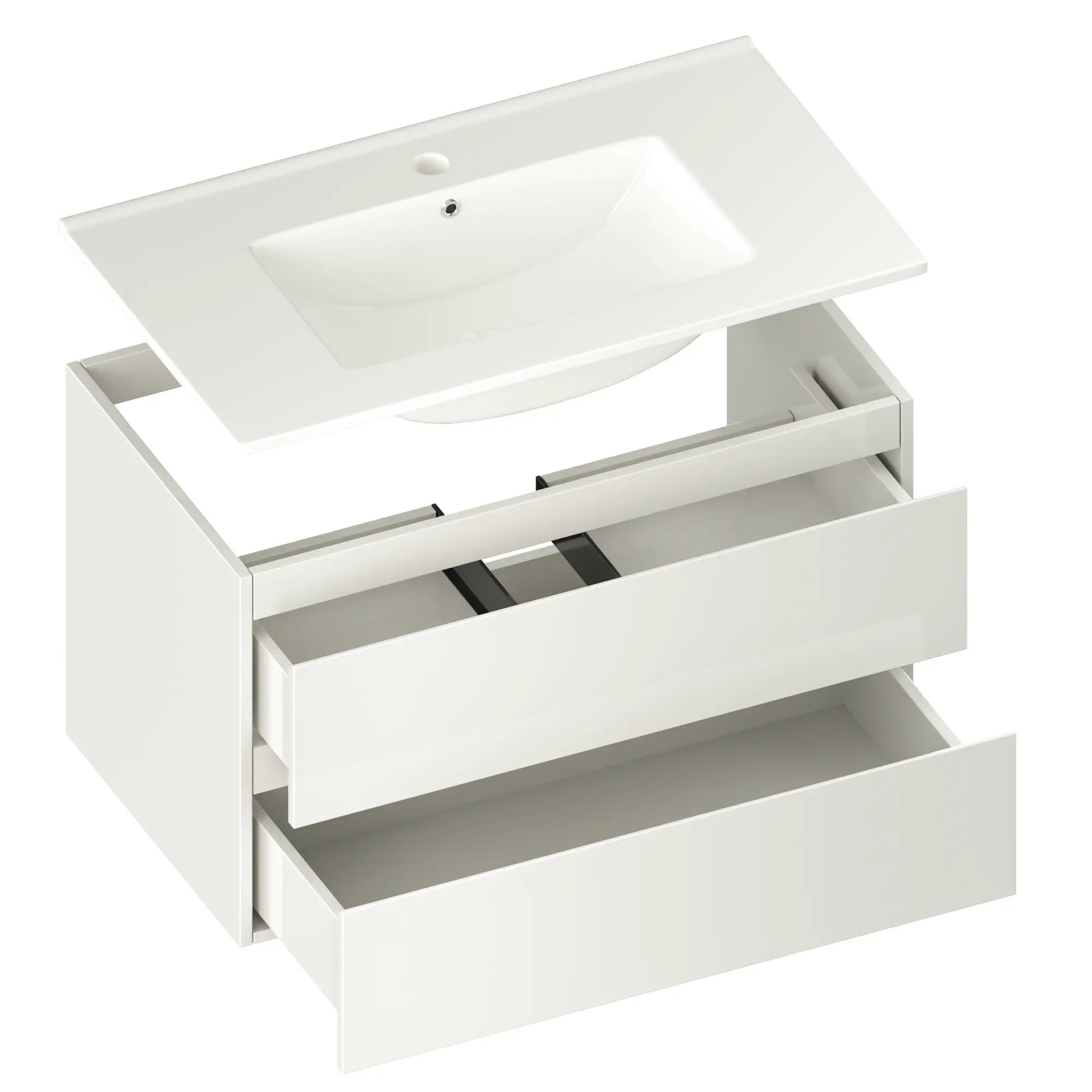 Badezimmermöbel Luma - 80 cm - Weiß - Weißes Waschbecken - Vorbestellen