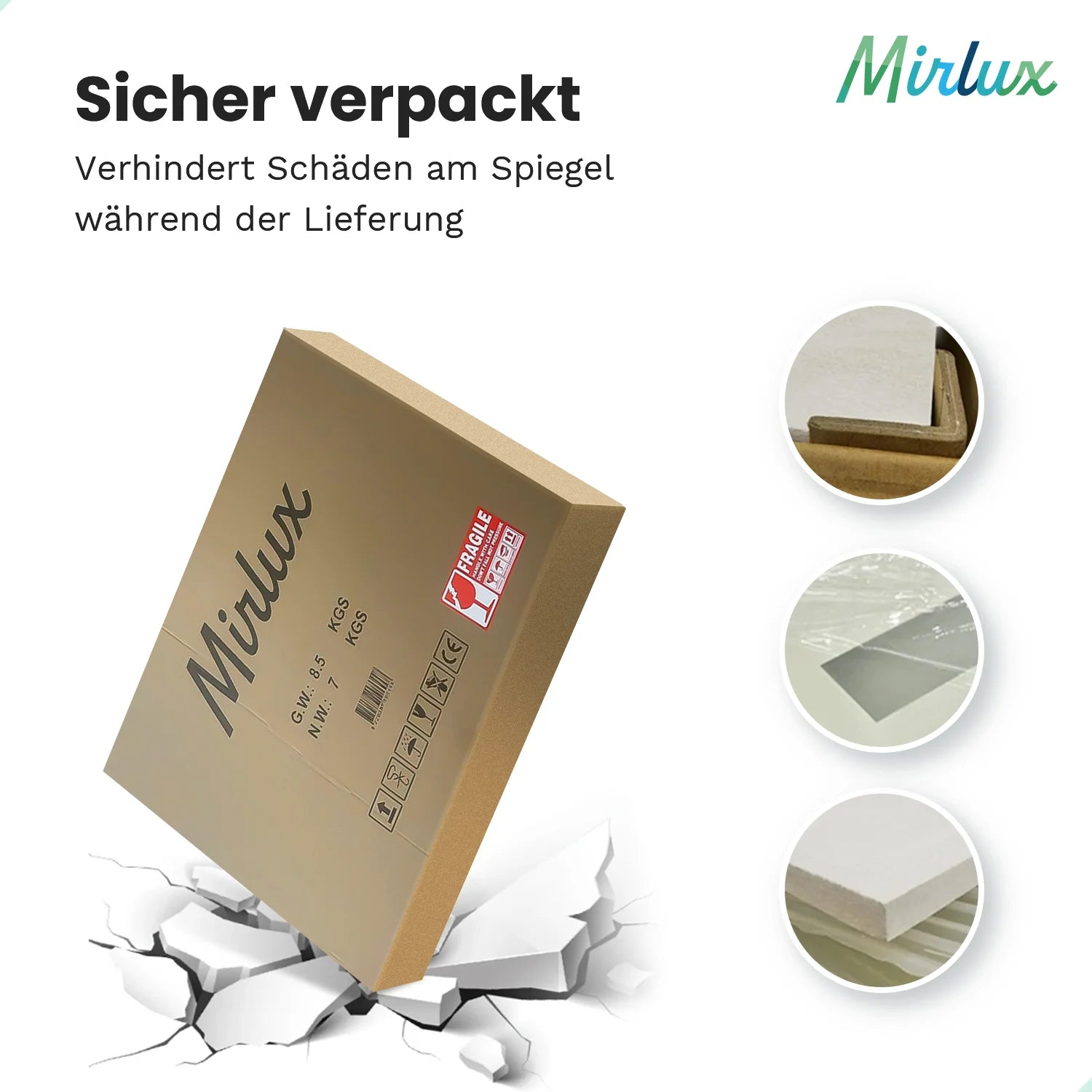 Badezimmerspiegel - 90x50cm - Schwarzer Rahmen - Oval