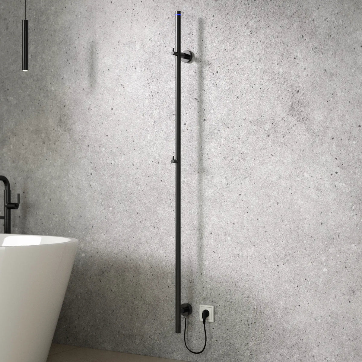Elektrische Handtuchheizkörper-Stange - 70 Watt - 150 cm - Gunmetal
