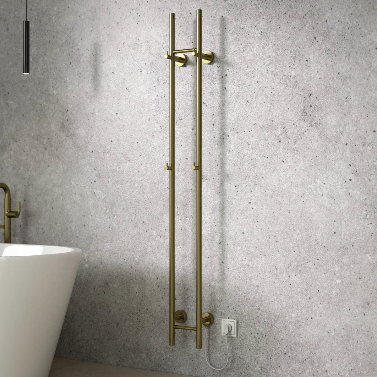 Elektrischer Doppel-Stabheizkörper für Handtücher - 70 Watt - 150x16.8 cm - Gold